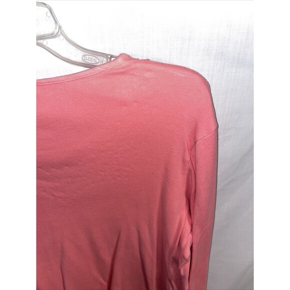 Quacker Factory Casual Blouse Women’s Size Large Pink Sequins Long Sleeve Cotton - Picture 9 of 12